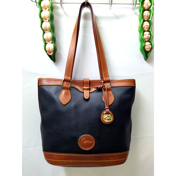 Dooney & Bourke Black Pebbled Leather Double Handles Tote Shoulder Bag - Picture 2 of 15